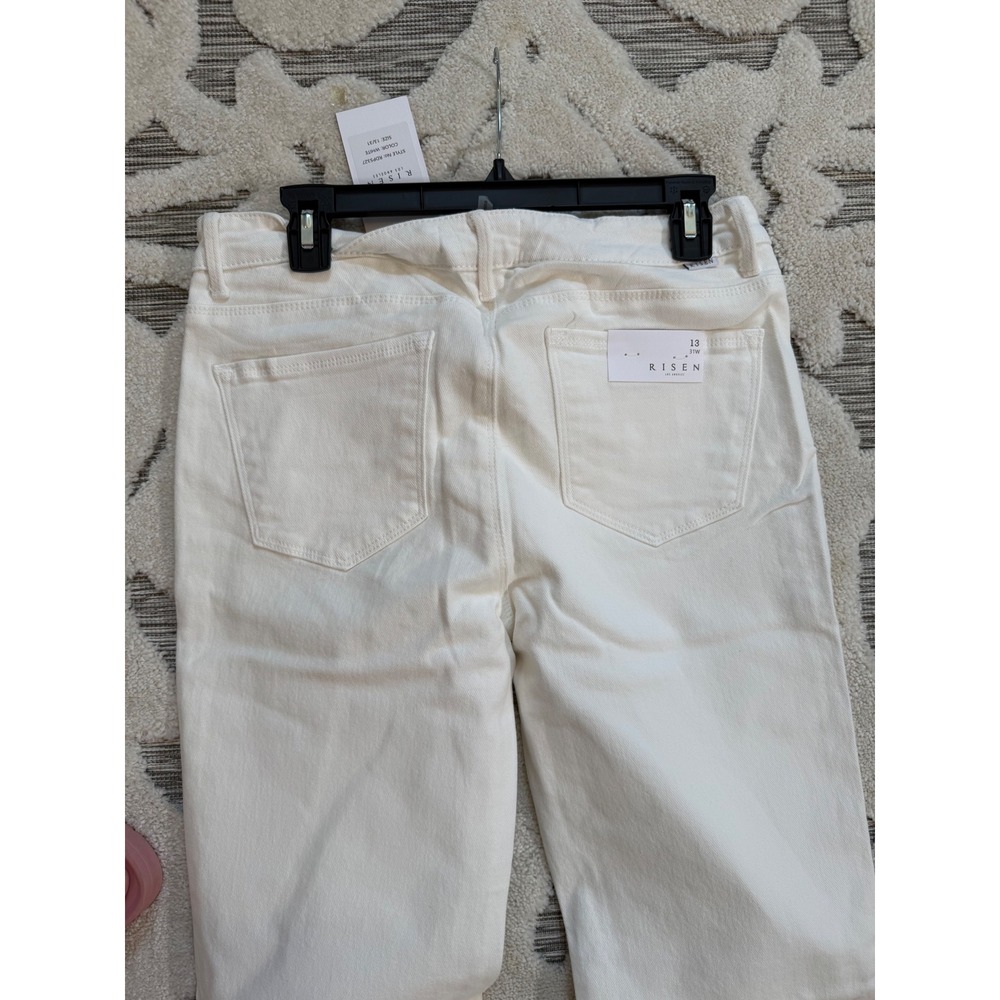 Risen Los Angeles White‎ Flare Jeans High Rise Wide Leg RDP5327 Size 13/31 NWT